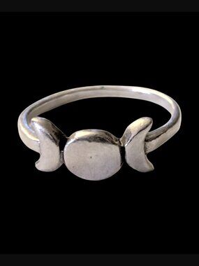 925 Sterling Silver Lunar Moon Phases Celestial Ring Size 7.5
